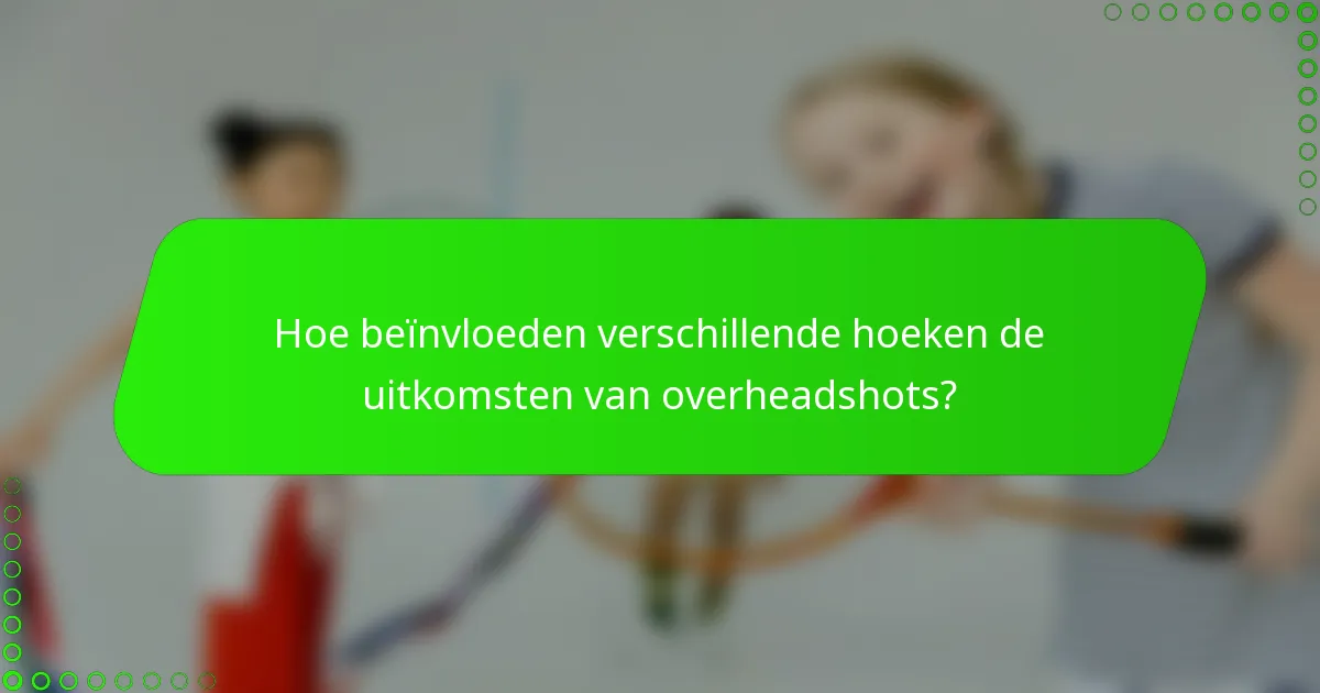 Hoe beïnvloeden verschillende hoeken de uitkomsten van overheadshots?