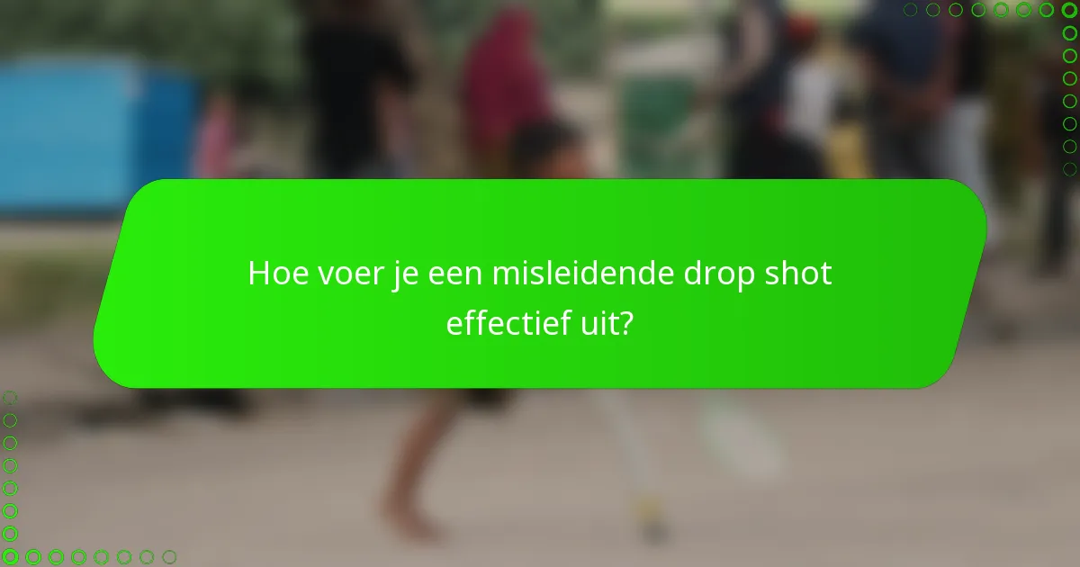 Hoe voer je een misleidende drop shot effectief uit?